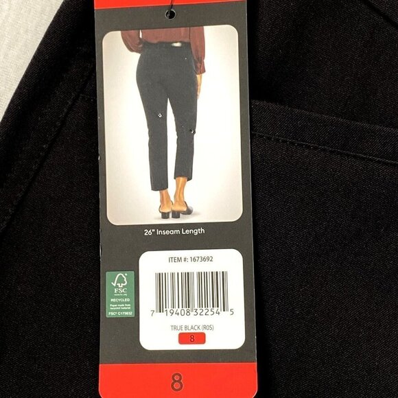 Banana Republic Slim Straight Cropped Pant Slacks Womens size 8 Stretch Black - Picture 6 of 9